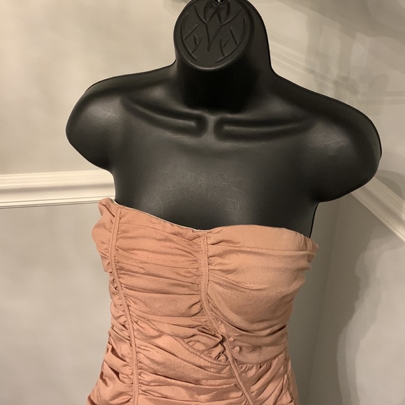Lucy & Co Blush Pink Ruched Strapless Dress Size S - Picture 3 of 13
